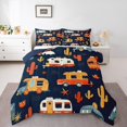 thumbnail image 2 of Erosebridal Rustic Camper Bedding Queen Comforter Set, Camping Down Comforter, Jungle Adventure Decor, Reversible 3pcs, 2 of 8