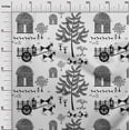 thumbnail image 3 of oneOone Polyester Spandex Gray Fabric Asian Floral Block Craft Projects Decor Fabric Printed by The Yard 56 Inch Wide, 3 of 4