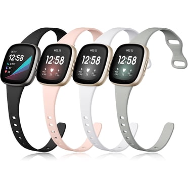 REQO Compatible avec Fitbit Versa 4/ Versa 3 Bracelets/Sense 2/ Sense Bracelets Femmes Hommes, Accessoires Sport Minces en Silicone, Bracelet Mince pour Versa 3/ Versa 4/ Sense/Sense 2 Montre