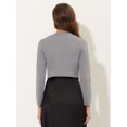 thumbnail image 4 of INSPIRE CHIC Cardigan Boléro Court Élégant Uni à Ourlet Arrondi à Manches Longues pour Femme Gris P, 4 of 5