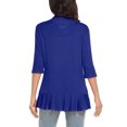 thumbnail image 4 of Hauts à Manches 3/4 pour Femmes Mode Décontractée Confortable Cardigan Couleur Unie Blouse Cardigan à Manches 3/4 pour Femmes Blouses et Hauts Mode Hauts pour Femmes Manches 3/4, 4 of 6