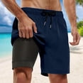 thumbnail image 4 of HXWCHs Quick Dry Men's Beachwear Board Shorts with Inner Compression Liner and Pocketed Design for Swim Trunks featuring Inseam Comfort and Quick-Dry Fabric XXXXXL Navy, 4 of 4