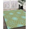thumbnail image 3 of Ahgly Company Tapis de Zone Rond d'Intérieur Lavable à la Machine, Style Transitionnel, Vert Olive Terne, 8 Pieds Rond, 3 of 7