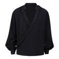 thumbnail image 1 of Chemise à Manches Longues Hommes Mode Décontractée Pull Col en V Manches Longues à Volants Chemise Renaissance Steampunk Manches Trompette Haut Chemises pour Hommes Manches Longues Hommes Chemise Manches Longues, 1 of 9
