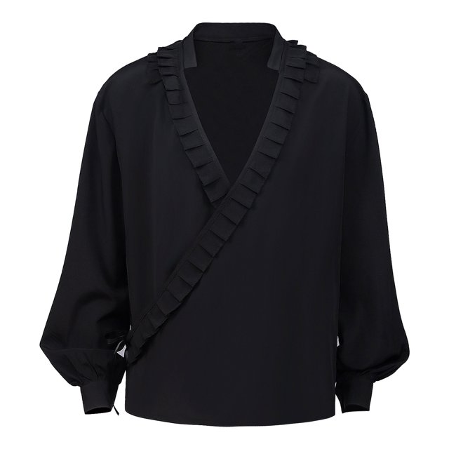 Chemise à Manches Longues Hommes Mode Décontractée Pull Col en V Manches Longues à Volants Chemise Renaissance Steampunk Manches Trompette Haut Chemises pour Hommes Manches Longues Hommes Chemise Manches Longues