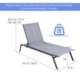 thumbnail image 3 of Costway Chaise Longue de Patio Fauteuil Inclinable Dossier Réglable à 6 Positions Jardin au Bord de la Piscine, 3 of 8