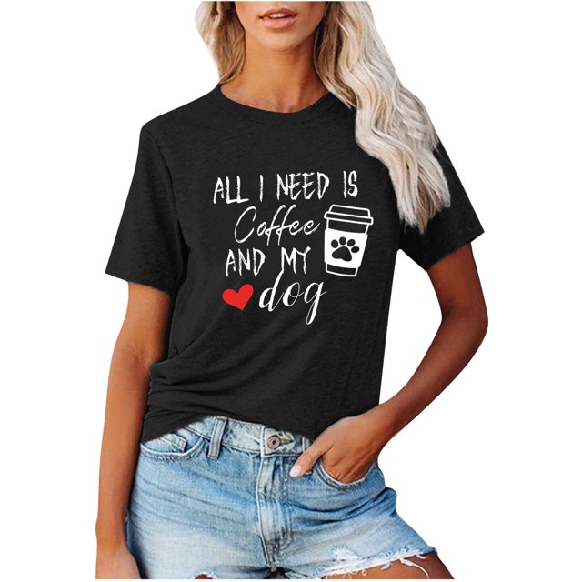 Hauts à Manches Courtes pour Femmes T-Shirt Décontracté à Col Rond Imprimé Ample Blouse Aguichant pour Femmes