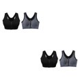 thumbnail image 1 of Youkk 2x Fit With Multiple Sizes Available Zip Front Sports Bra Seamless Construction black + gray S 2Set, 1 of 6