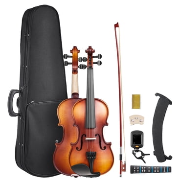 VEVOR Ensemble de Violon 3/4 en Bois Massif pour Débutants avec Étui Brun Rosin