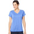 thumbnail image 1 of Hanes Womens Sport Heathered Performance V-Neck Tee, L, Awesome Blue Heather, 1 of 1