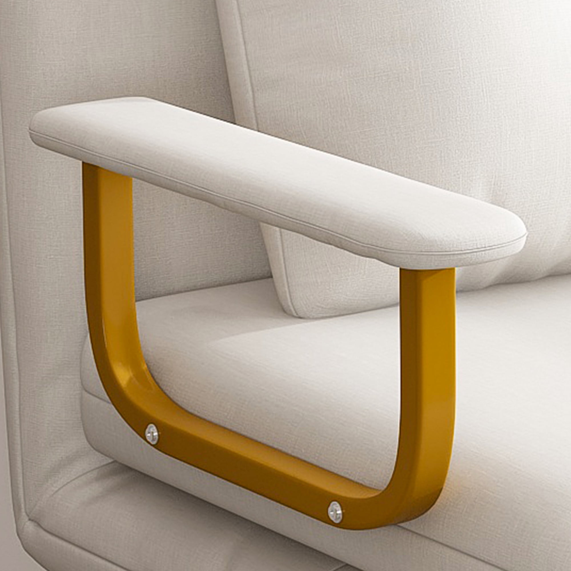 Canapé-lit 3-en-1 convertible Noble House, dossier réglable à 5 positions avec coussin, blanc