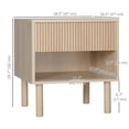 thumbnail image 3 of HOMCOM Bedroom Nightstand Set of 2, Side Table with Storage Shelf, Drawer, 3 of 10