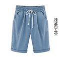 thumbnail image 4 of maytalsory Short Pants Elastic Waistband Loose Shorts Woman Summer Outfits, Blue, L, 4 of 6