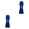 thumbnail image 1 of Maytalsory Pantalon Pattes d'Éléphant Polyvalent en Coton pour Femmes avec Ajustement Extensible Taille Haute Pantalon Pattes d'Éléphant Bleu Marine G 2Ensemble, 1 of 6