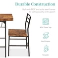 thumbnail image 4 of Best Choice Products 3-Piece Modern Dining Set, Space Saving Dinette for Kitchen, Dining Room, Small Space w/Steel Frame, Built-in Storage Rack - Brown, 4 of 7