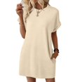 thumbnail image 2 of Ovzne Robes pour Femmes Robe Mode Décontractée Col Rond Été Imprimé Manches Courtes Robe Aguichant Grande Taille Robe Manches Courtes Liquidation, 2 of 7