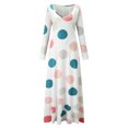 thumbnail image 3 of Leutsin Femmes Automne V-Cou Casual Impression en Vrac Confortable Robe à Manches Longues, 3 of 5
