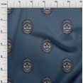 thumbnail image 3 of oneOone Velvet Blue Fabric Asian Block Face Craft Projects Decor Fabric Printed By The Yard 58 Inch Wide, 3 of 4