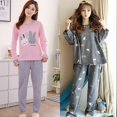 thumbnail image 4 of Ensemble de Pyjama pour Femmes à Manches Longues Imprimé Dessin Animé, Trois Pièces, Imprimé Chat, Col Rond, Pyjama + Pantalon de Sommeil, Pyjama Chat, Pantalon de Pyjama, Pantalon de Sommeil, Vêtements de Maison, Vêtements pour Femmes, Ensembles de Pyjama, 4 of 4