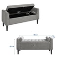 thumbnail image 3 of Kojooin 46.5 in Storage Bench Ottoman, Upholstered End of Bed Bench with Button Tufting and Hidden Storage, 3 of 8