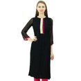 thumbnail image 1 of Phagun Kurta Droite en Georgette, Tunique de Designer, Haut Indien Chic, Kurti pour Femmes, 1 of 3