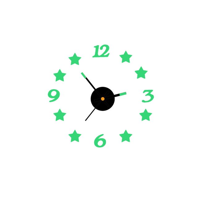 Agiferg DIY Luminous Stereo Digital Wall Clock Creative Wall Sticker Clock Living Room Decoration Clock