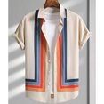 thumbnail image 1 of CHUANK Simple Stripe Men‘s Shirt Hawaiian 3D Print Unisex Blouse Short Sleeve Lapel Button Tops Loose Summer Oversize Beach Clothes, 1 of 7
