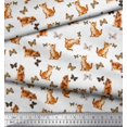thumbnail image 2 of Soimoi White Cotton Voile Fabric Insect & Cat Animal Print Sewing Fabric BTY 42 Inch Wide, 2 of 3