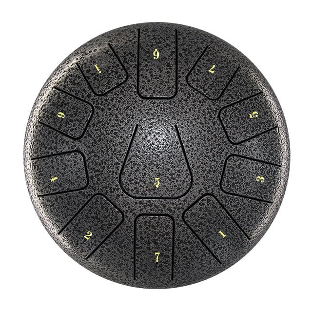 11-Note 8-inch Titanium Steel Alloy Steel Tongue Drum with Ethereal Lingering Sound, Includes Mallets, Finger Picks, Note Sticker, Music Book, Cleaning Cloth & Drum Bag - Ideal for Beginners,