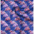 thumbnail image 1 of Soimoi Blue polyester Crepe Fabric Leaf Floral Print Fabric by the Yard 52 Inch Wide, 1 of 6