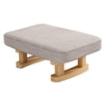 thumbnail image 3 of Padded Footstool, Small Ottoman Footrest with Wooden Legs, Rectangular Footstool gray, 3 of 9