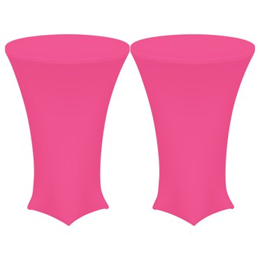 Uxcell Nappe de Cocktail en Spandex Extensible 2 Pcs Rose Pâle 32 Pouces Dia x 43 Pouces Hauteur