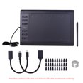 thumbnail image 3 of 10x6 Inch Professional Graphics Drawing Tablet 12 Express Keys with 8192 Levels Battery-Free Stylus/30pcs Nibs/Pen Clip/2pcs OTG Cable Support PC/Laptop Connection Compatible with Windows f, 3 of 7