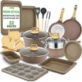thumbnail image 1 of Nutrichef 22-Piece Maroon Marble Non-Stick Cookware and Bakeware Set - Professional Home Kitchen Collection with Multi-Sized Pots, Pans, and Heat-Resistant Tools, 1 of 3