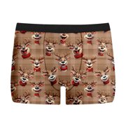 FhsagQ Underwear Men's Underwear Boxers Male Christmas Day Printed Underwearny Fitting Mid Waist Briefs Mens Underwear Cotton Knit Boxers Comfortsoft Underwear for Men Pack Cotton Khaki XL