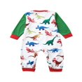 thumbnail image 3 of Tenue d'Intérieur Imprimé Dinosaure Parent-Enfant Col à Manches Longues Ensemble Robe Parents et Enfants, 3 of 6
