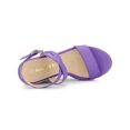 thumbnail image 4 of BLISSFUL STEP Chaussures pour Femmes Sandales Espadrilles à Talon Compensé Slingback à Brides Croisées Violet 6, 4 of 7