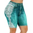 thumbnail image 1 of Jsaierl Womens Fake Jean Shorts Plus Size Summer Distressed Denim Shorts Pants Ripped Pull On Bermuda Jean Shorts 2024, 1 of 6