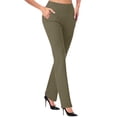 thumbnail image 2 of LSLJS Pantalon Évasé Ajusté pour Femme, Mode Décontractée, Tempérament, Couleur Unie, Tricoté, Micro-Tiré, 2 of 5