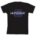 thumbnail image 1 of KPop Demon Hunters Huntrix Logo on Black Short Sleeve Kids T Shirt - XS, 1 of 2