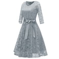 thumbnail image 1 of Robes de Collation des Grades pour Femmes, Style Vintage, Col en V, Dentelle, Aguichant, Robe en Dentelle à Manches Longues, Robes pour Invitées de Mariage, Été, en Liquidation, 1 of 5