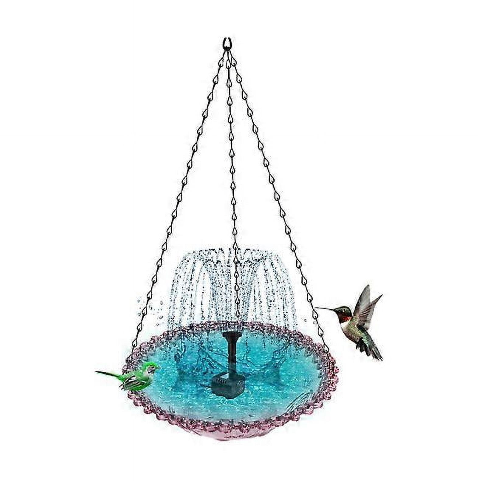 Fontaine Bain d'Oiseaux Grishay Violet, Nouvelle 2025 Mangeoire pour Oiseaux d'Extérieur à Énergie Solaire_Perfect Gift