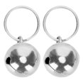 thumbnail image 2 of Pet Bells,  Pets Copper Bells Sturdy -plated With Key Ring For Outdoor Silver, 2 of 8