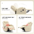 thumbnail image 3 of YSICK Swivel Rocker Recliner Chair with Massage PU Leather for Living Room,Beige, 3 of 7