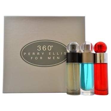 360 by Perry Ellis pour Hommes - Coffret Cadeau 3 Mcx Vaporisateur EDT 360 1 Oz, Vaporisateur EDT 360 Rouge 1 Oz, Vaporisateur EDT de Réserve 1 Oz