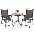 thumbnail image 1 of Gymax 3 PCS Outdoor Bistro Dining Furniture Set w/1.57'' Umbrella Hole Rippled, 1 of 10