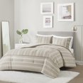thumbnail image 4 of Kent 3 Piece Striped Herringbone Oversized Comforter Set, 4 of 9