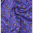 thumbnail image 1 of Soimoi Blue Velvet Fabric Shells Ocean Print Fabric by the Yard 58 Inch Wide, 1 of 6