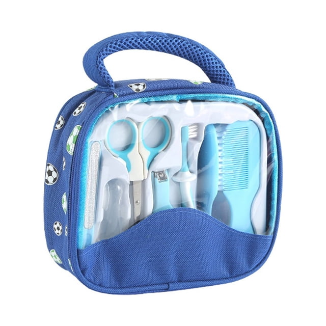 Labymos Portable Baby Grooming Kit Baby Safety Care Set with Comb Brush Nail Scissors Nail File Finger Storage Bag