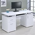 thumbnail image 2 of Bureau d'Ordinateur Rectangulaire Pemberley Row en MDF Bois Blanc avec Tablette Réglable 55 Pouces Non Assemblé, 2 of 9